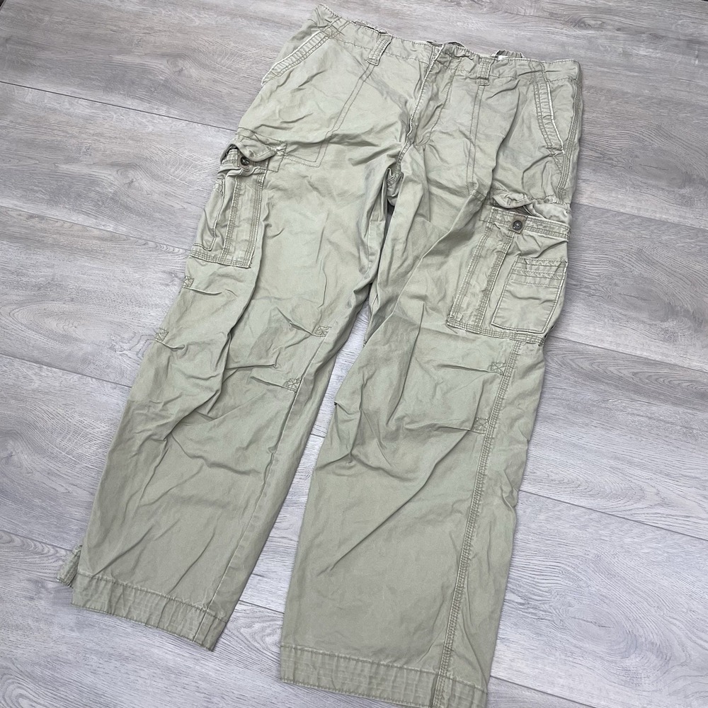 Y2K Baggy Cargo Pants Beige Light NoBo Sz 38 FAIR READ